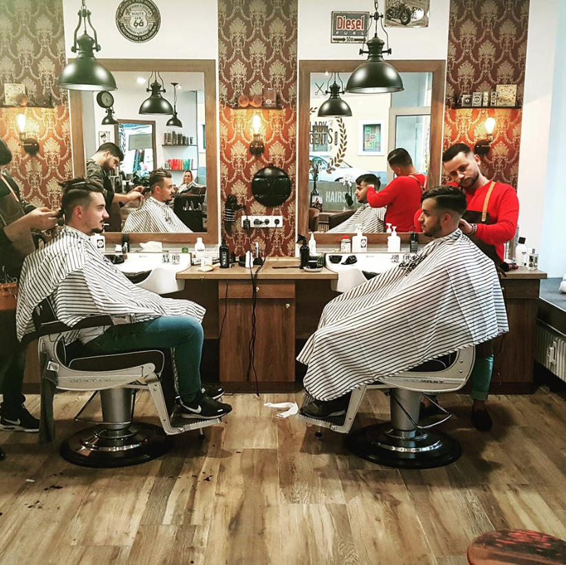  Gents Barbershop  in Baden Baden by A P Donovan